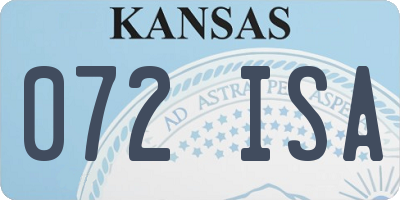 KS license plate 072ISA