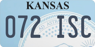 KS license plate 072ISC