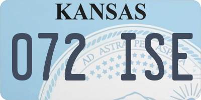 KS license plate 072ISE