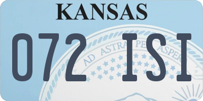 KS license plate 072ISI