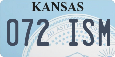 KS license plate 072ISM