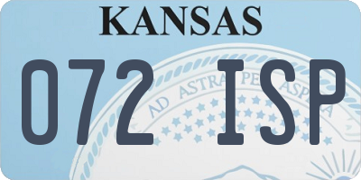 KS license plate 072ISP