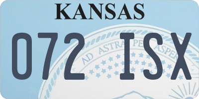 KS license plate 072ISX