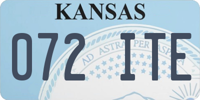 KS license plate 072ITE
