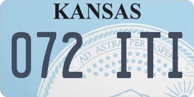 KS license plate 072ITI