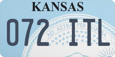 KS license plate 072ITL