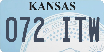 KS license plate 072ITW