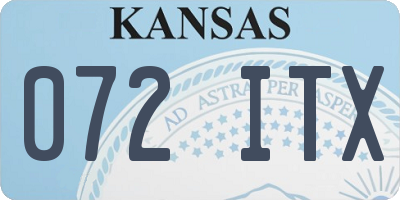 KS license plate 072ITX