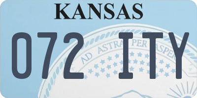 KS license plate 072ITY