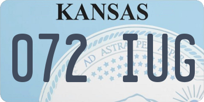 KS license plate 072IUG