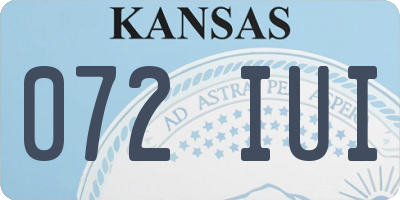 KS license plate 072IUI