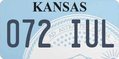 KS license plate 072IUL
