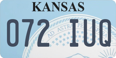 KS license plate 072IUQ