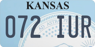 KS license plate 072IUR