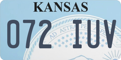 KS license plate 072IUV