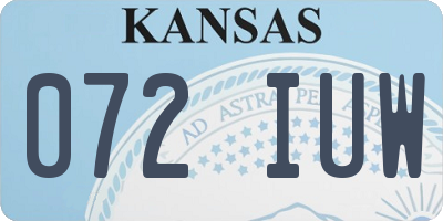 KS license plate 072IUW