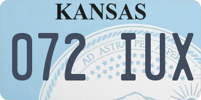 KS license plate 072IUX
