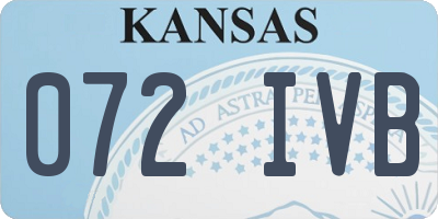 KS license plate 072IVB