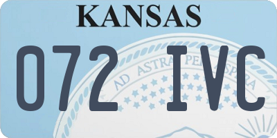 KS license plate 072IVC
