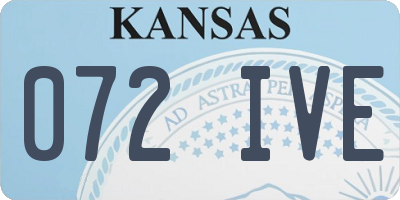 KS license plate 072IVE
