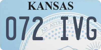 KS license plate 072IVG