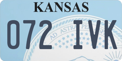 KS license plate 072IVK