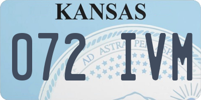 KS license plate 072IVM