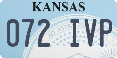 KS license plate 072IVP