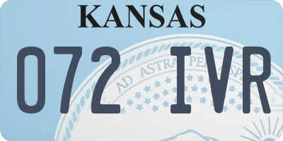 KS license plate 072IVR