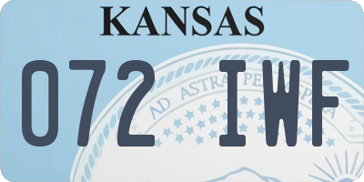 KS license plate 072IWF