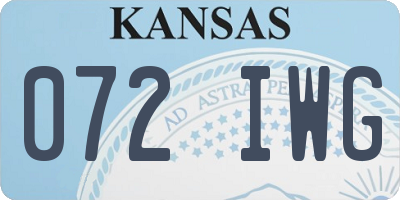 KS license plate 072IWG