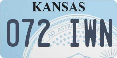 KS license plate 072IWN
