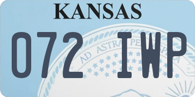 KS license plate 072IWP