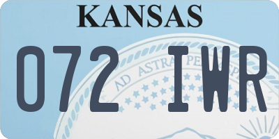 KS license plate 072IWR