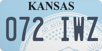 KS license plate 072IWZ