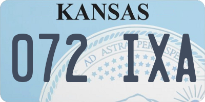KS license plate 072IXA