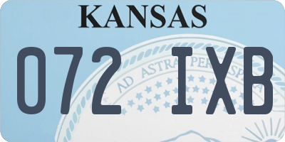 KS license plate 072IXB