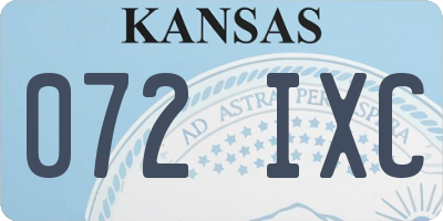 KS license plate 072IXC