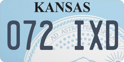 KS license plate 072IXD