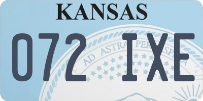 KS license plate 072IXE