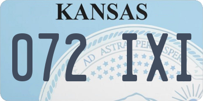 KS license plate 072IXI