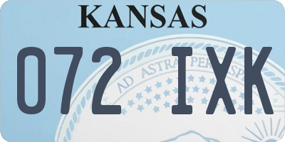 KS license plate 072IXK