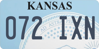 KS license plate 072IXN