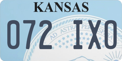 KS license plate 072IXO