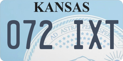 KS license plate 072IXT