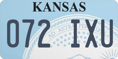 KS license plate 072IXU