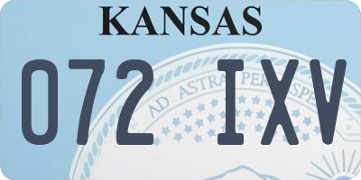 KS license plate 072IXV
