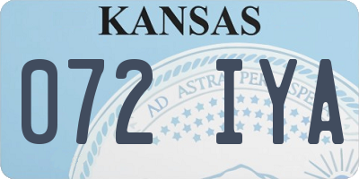 KS license plate 072IYA