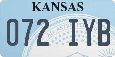 KS license plate 072IYB