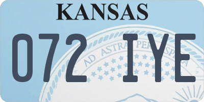 KS license plate 072IYE